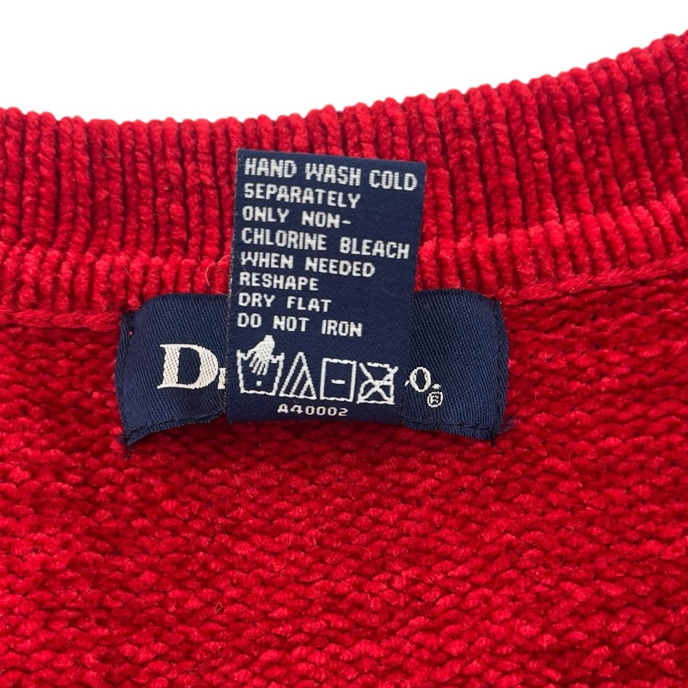 Vintage 90s Denim & Co. red chenille cardigan sweater S - Picture 15 of 15
